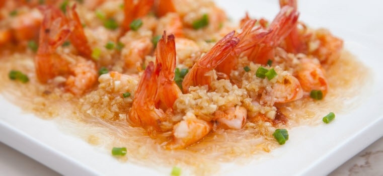 Steamed Shrimps with Garlic